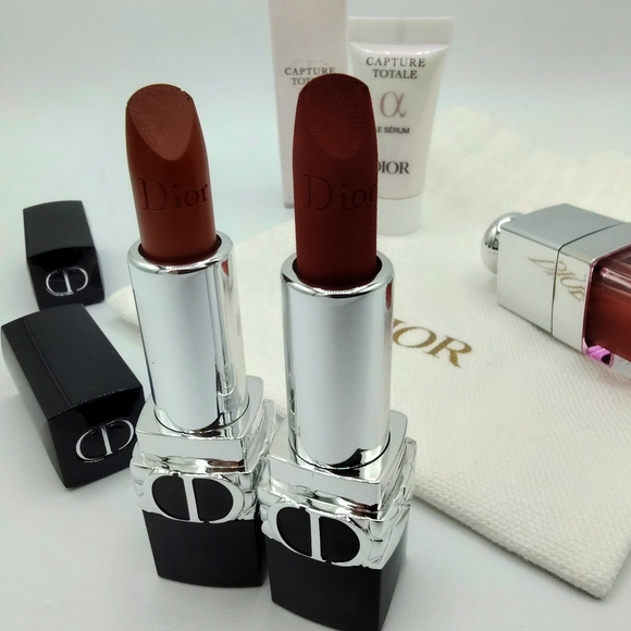 π Dior Beauty Mini/Full Sized Bundle Lip Glow Oil, Lipsticks, Serum & Pouch π - Picture 3 of 7